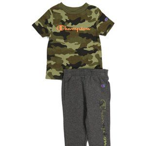 CHAMPION Infant Boy 2pc Camo Logo Tee And Fleece Joggers Set